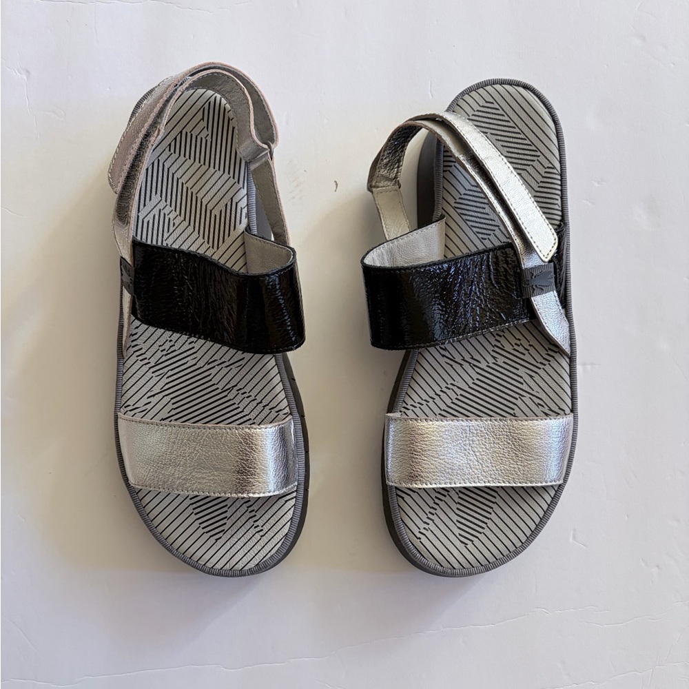 Silver and Black Sandals